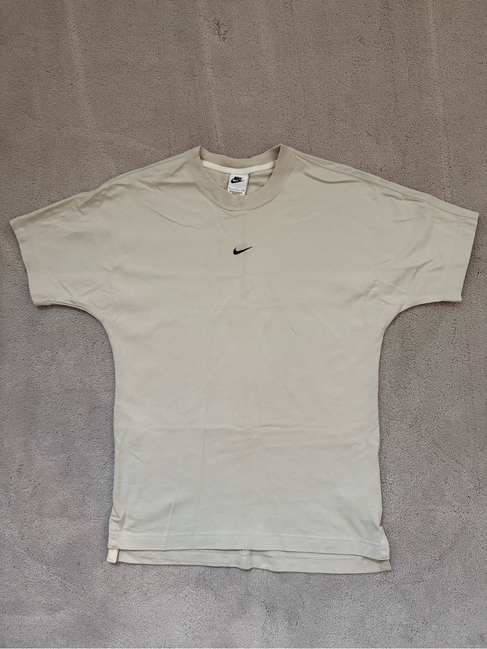 Nike Cream Logo Tee with Zip Back Pocket
